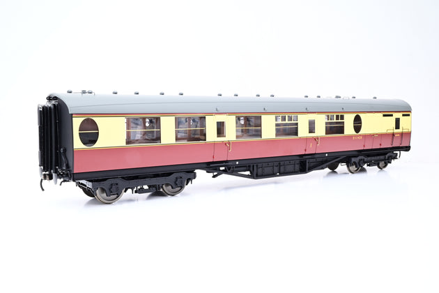 Darstaed O Gauge D24-2-3B BR Crimson & Cream 63ft Thompson Brake Composite Coach w/ Square Windows No.E1142E - Boxed