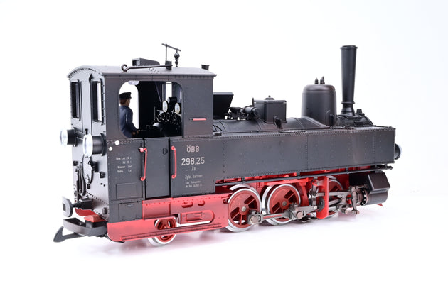 LGB G Gauge 25702 1 OBB Class Steam Locomotive Black Red Weathrered  No.298-25 - DCC Sound, Boxed