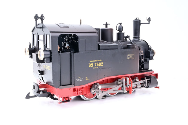 LGB G Gauge 21985 Steam Locomotive Black & Red Class 99.75 No.99-7502 - DCC Sound, Factory Weathered, Boxed