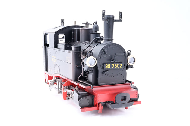 LGB G Gauge 21985 Steam Locomotive Black & Red Class 99.75 No.99-7502 - DCC Sound, Factory Weathered, Boxed