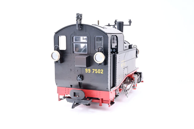 LGB G Gauge 21985 Steam Locomotive Black & Red Class 99.75 No.99-7502 - DCC Sound, Factory Weathered, Boxed