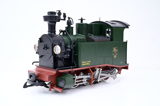 LGB G Gauge 20990 Green & Brown Saxon Class II K Steam Locomotive Pair No.61A & 61B - DCC Sound, Boxed