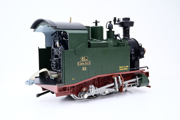 LGB G Gauge 20990 Green & Brown Saxon Class II K Steam Locomotive Pair No.61A & 61B - DCC Sound, Boxed