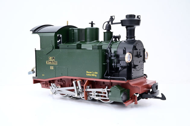 LGB G Gauge 20990 Green & Brown Saxon Class II K Steam Locomotive Pair No.61A & 61B - DCC Sound, Boxed