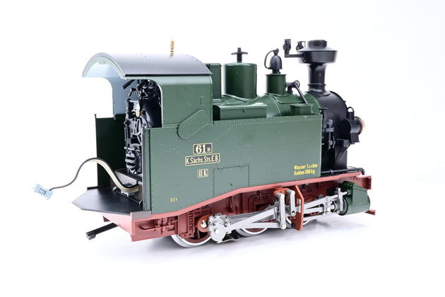 LGB G Gauge 20990 Green & Brown Saxon Class II K Steam Locomotive Pair No.61A & 61B - DCC Sound, Boxed