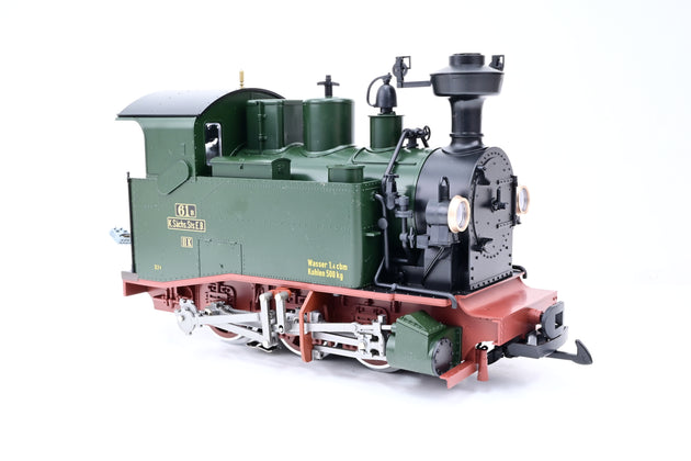 LGB G Gauge 20990 Green & Brown Saxon Class II K Steam Locomotive Pair No.61A & 61B - DCC Sound, Boxed