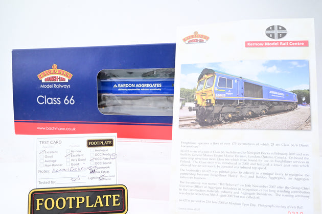 Bachmann OO Gauge 32-979Z Class 66 Diesel Freightliner Bardon Aggregates No.66623 - DCC Fitted, Limited Edition, Boxed