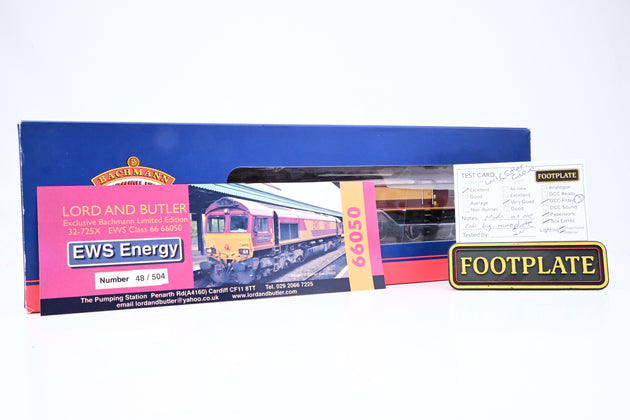Bachmann OO Gauge 32-725X EWS Maroon & Gold Class 66 No.66050 - DCC Fitted, Limited Edition, Boxed