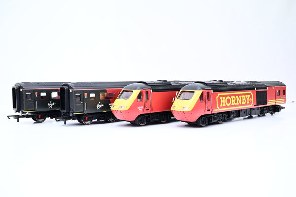 Hornby OO Gauge R1080 Virgin Black & Red 'Hornby Virgin Trains 125' Class 43 HST 4-Car Train Pack - Split from Set, Unboxed