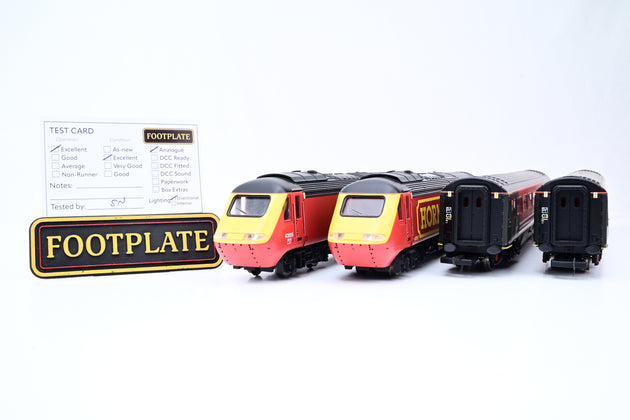Hornby OO Gauge R1080 Virgin Black & Red 'Hornby Virgin Trains 125' Class 43 HST 4-Car Train Pack - Split from Set, Unboxed