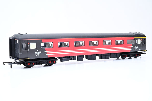 Hornby OO Gauge Rake of 3 Virgin Black & Red Mk2 Coaches - Unboxed