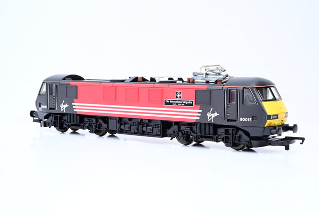 Hornby OO Gauge R2109B Virgin Black & Red Class 90 No.90015 'The International Brigades' - Boxed
