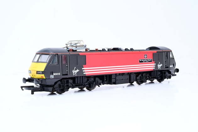 Hornby OO Gauge R2109B Virgin Black & Red Class 90 No.90015 'The International Brigades' - Boxed