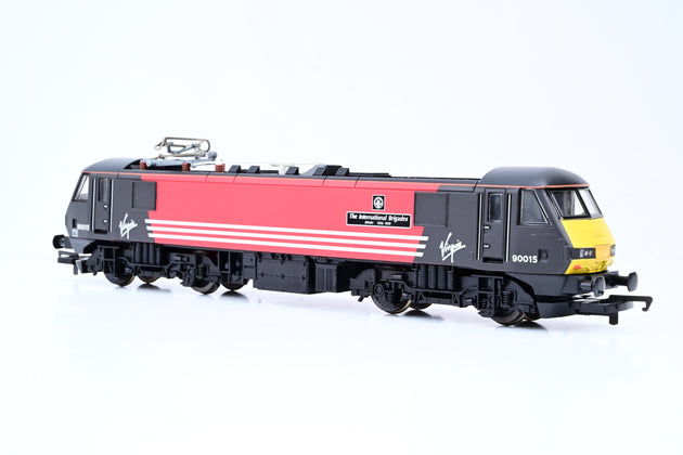 Hornby OO Gauge R2109B Virgin Black & Red Class 90 No.90015 'The International Brigades' - Boxed