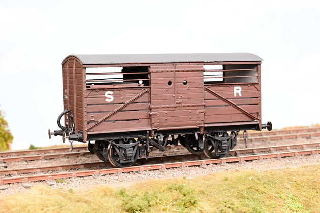 Kit Built O Gauge Southern Railway 8T Cattle Wagon SR Brown No.S3842 - Unboxed