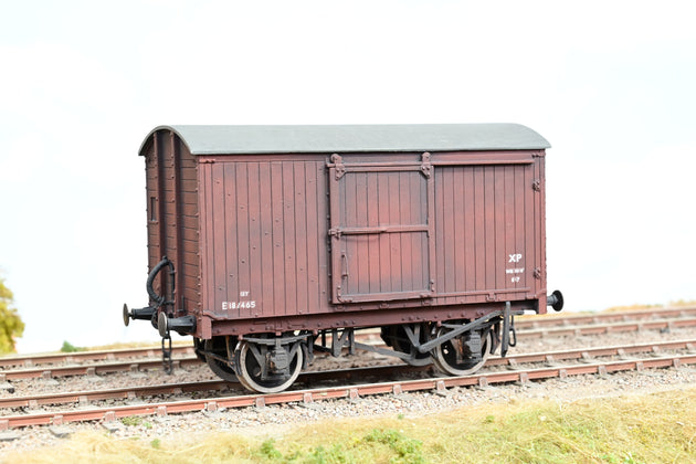 Parkside Models O Gauge PS45 LNER 12T Goods Van BR Buxite Weathered No.E187465 - Boxed