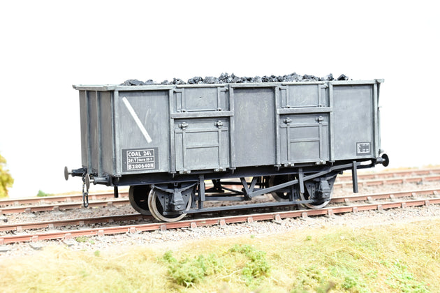 Parkside Models O Gauge PS25 BR 24.5T Mineral Wagon BR Grey Weathered W/Coal Load No.B280640N - Boxed