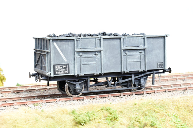 Parkside Models O Gauge PS25 BR 24.5T Mineral Wagon BR Grey Weathered W/Coal Load No.B280640N - Boxed