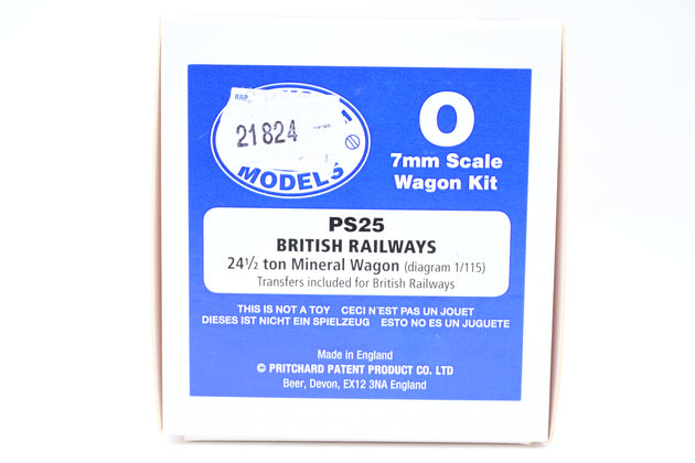 Parkside Models O Gauge PS25 BR 24.5T Mineral Wagon BR Grey Weathered W/Coal Load No.B280640N - Boxed