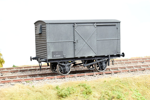 Parkside O Gauge PS10 LMS Ventilated Van W/Steel Body BR Grey Weathered No.M291859 - Boxed