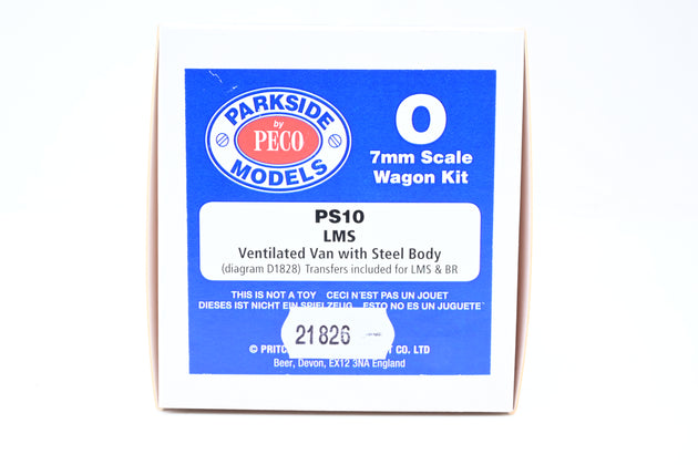 Parkside O Gauge PS10 LMS Ventilated Van W/Steel Body BR Grey Weathered No.M291859 - Boxed