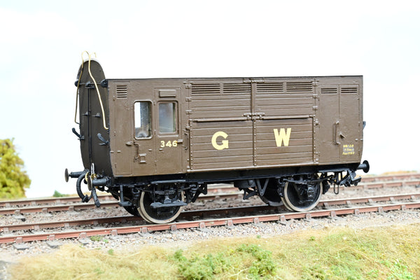 Kit Built O Gauge GWR Brown Horse Box No.346 - Boxed