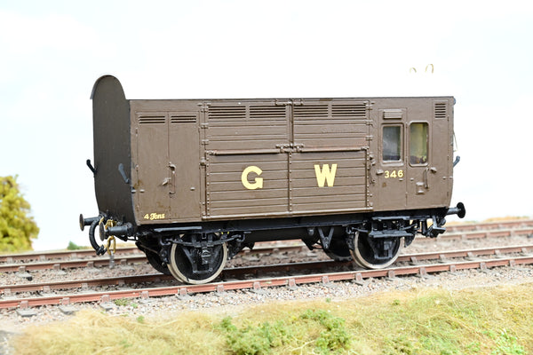 Kit Built O Gauge GWR Brown Horse Box No.346 - Boxed