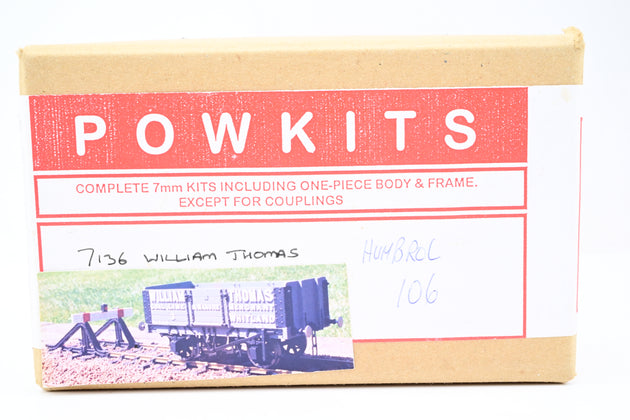 Kit Built O Gauge 'William Thomas Coal, Lime & Manure Merchant' 5-Plank Open Wagon w/ Barrel Load No.3 - Boxed