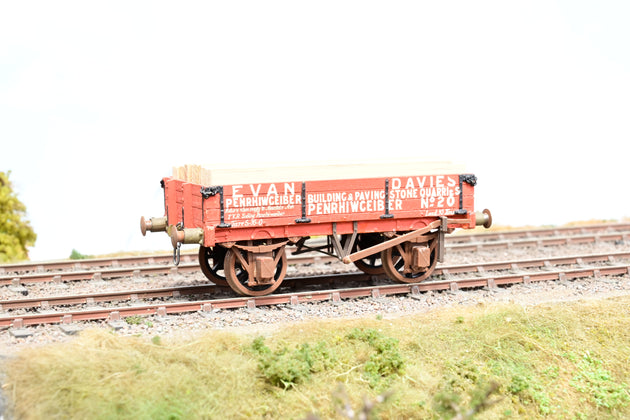 Kit Built O Gauge 'Evan Davies' 3-Plank Open Wagon w/ Wooden Plank Load No.20 - Boxed