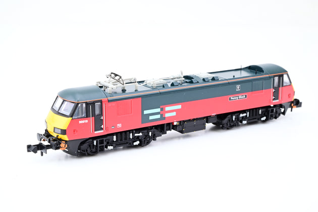 Graham Farish N Gauge 371-782 Rail Express Systems (RES) Class 90/0 No.90019 'Penny Black' - Boxed