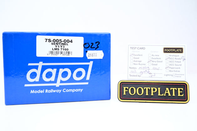 Dapol O Gauge 7S-005-004 LMS Sentinel Y1/Y3 No.7160 - Boxed