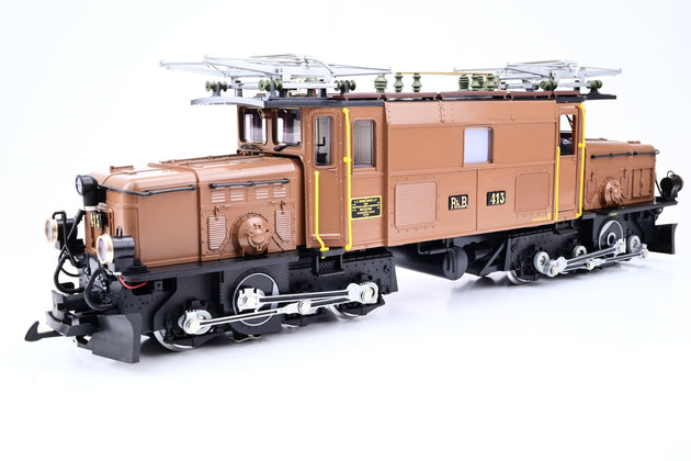 LGB G Gauge 2040 RhB Brown Ge 6/6 I 'Crocodile' No.413 - Boxed