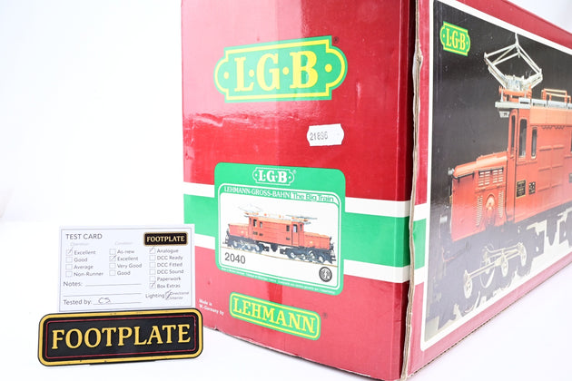 LGB G Gauge 2040 RhB Brown Ge 6/6 I 'Crocodile' No.413 - Boxed