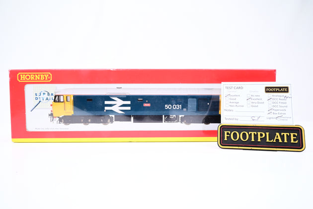 Hornby OO Gauge R2374 BR Blue Large Logo Class 50 No.50031 'Hood' - Boxed