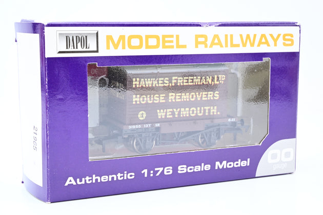 Dapol OO Gauge Hawkes, Freeman ltd House Removers - Weymouth Conflat & Container - Boxed