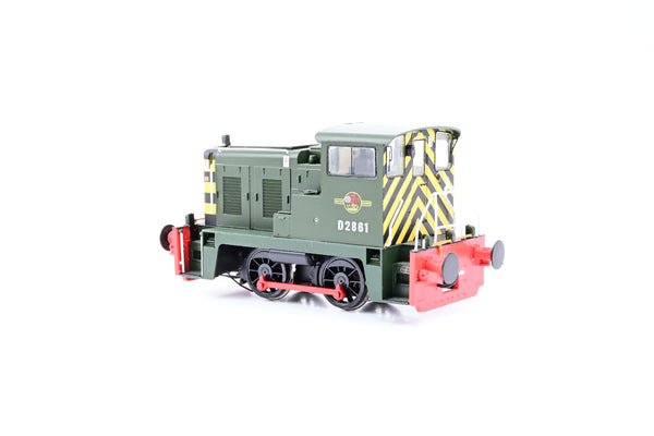 Heljan OO Gauge HJ2840 Class 02 0-4-0DH BR Green w/Red Bufferbeam No.D2861 - Boxed