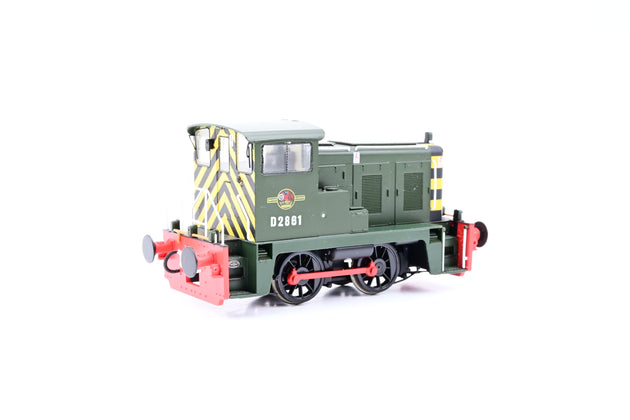Heljan OO Gauge HJ2840 Class 02 0-4-0DH BR Green w/Red Bufferbeam No.D2861 - Boxed