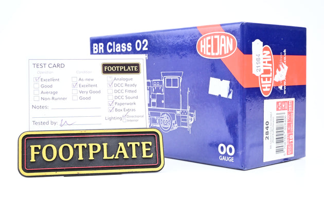 Heljan OO Gauge HJ2840 Class 02 0-4-0DH BR Green w/Red Bufferbeam No.D2861 - Boxed