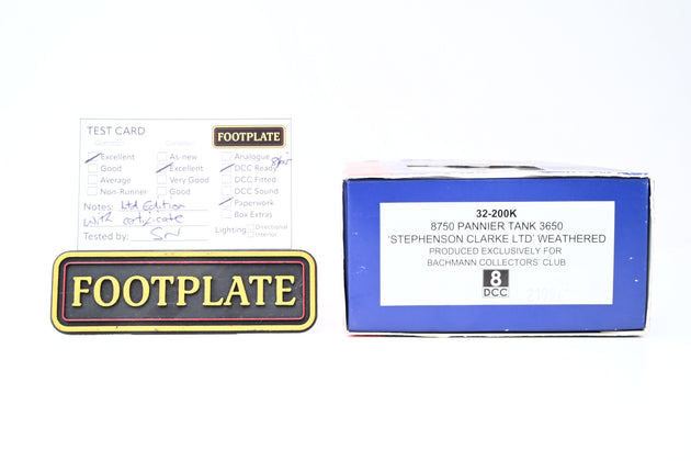 Bachmann OO Gauge 32-200K Stephenson Clarke Ltd Pannier Tank No.3650 - Boxed