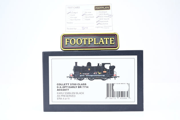 Accurascale OO Gauge ACC2877 BR Black Class 57xx No.7714 - DCC Fitted, Boxed