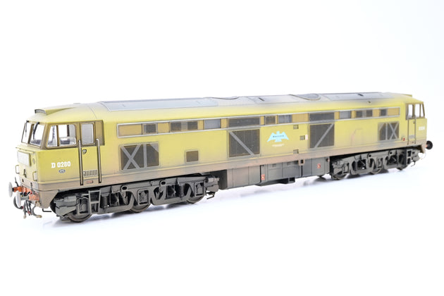 Heljan OO Gauge 5305 Class 53 diesel Falcon in original lime green. Weathered No. D0280 - Aftermarket Box