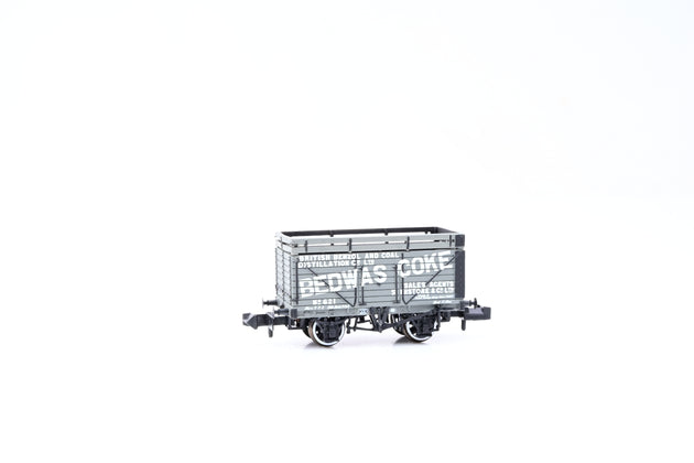 Graham Farish N Gauge 377-205 8 Plank Wagon w/ Coke Rail 'Bedwas Coke' No.621 - Boxed