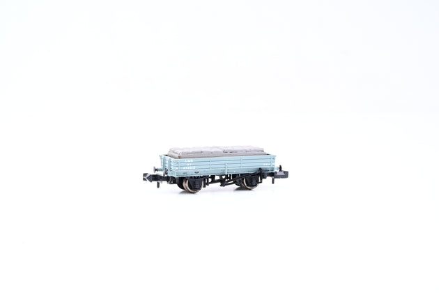 Graham Farish N Gauge 377-502A 3 Plank Wagon LMS Grey w/ Load No.473215 - Boxed