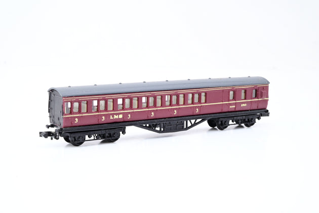 Graham Farish N Gauge Rake of 4 LMS Suburban Coaches, 2 x 3rd Brake, 2x Composite - Unboxed