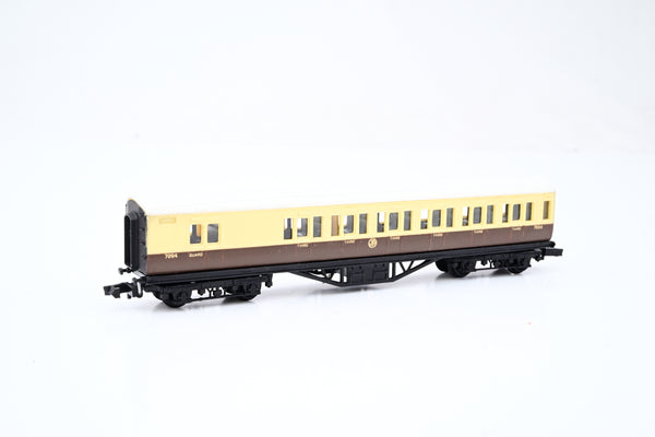 Graham Farish N Gauge Rake of 4 GWR Corridor Coaches, 3 x Composite Corridor & 1 x 3rd Brake - Unboxed