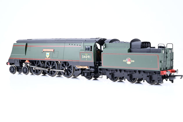 Hornby OO Gauge R2282 BR Green Late Crest West Country Class 'Weymouth' No.34091 - Boxed