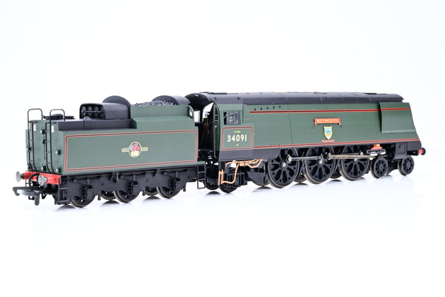 Hornby OO Gauge R2282 BR Green Late Crest West Country Class 'Weymouth' No.34091 - Boxed