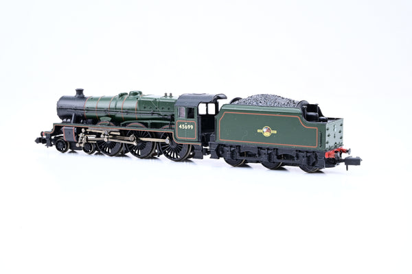 Graham Farish N Gauge 372-475 BR Green Late Crest Jubilee Class 6P w/ 4000 Gal Tender No.45699 'Galatea' - Boxed