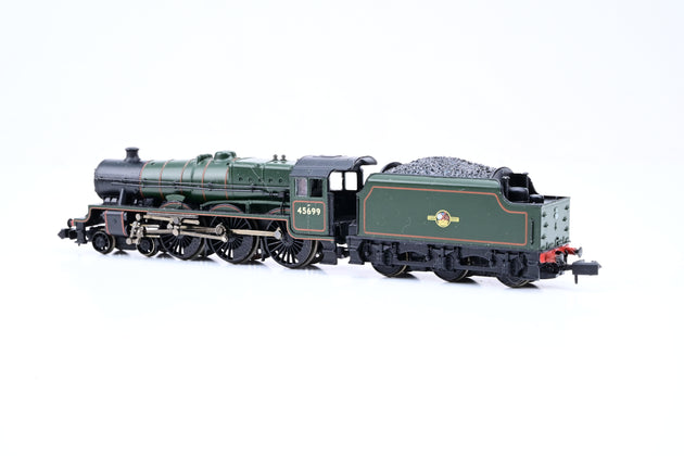Graham Farish N Gauge 372-475 BR Green Late Crest Jubilee Class 6P w/ 4000 Gal Tender No.45699 'Galatea' - Boxed