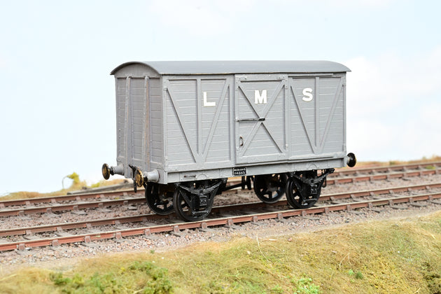 Kit Built O Gauge LMS Grey Sliding Door Covered Goods Van No.114353 - Aftermarket Box